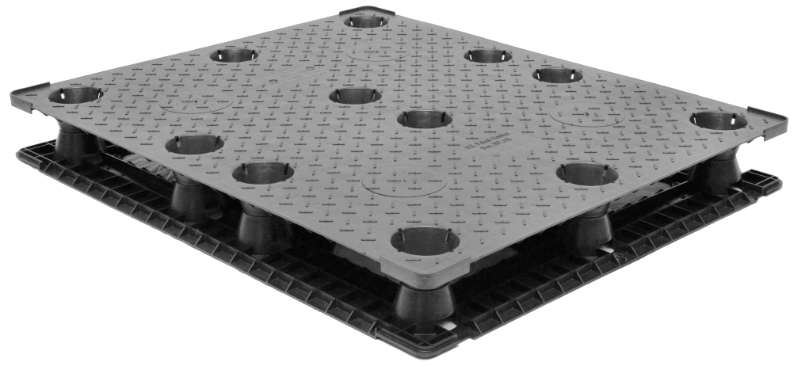 48x40 Flat deck pallet top view.