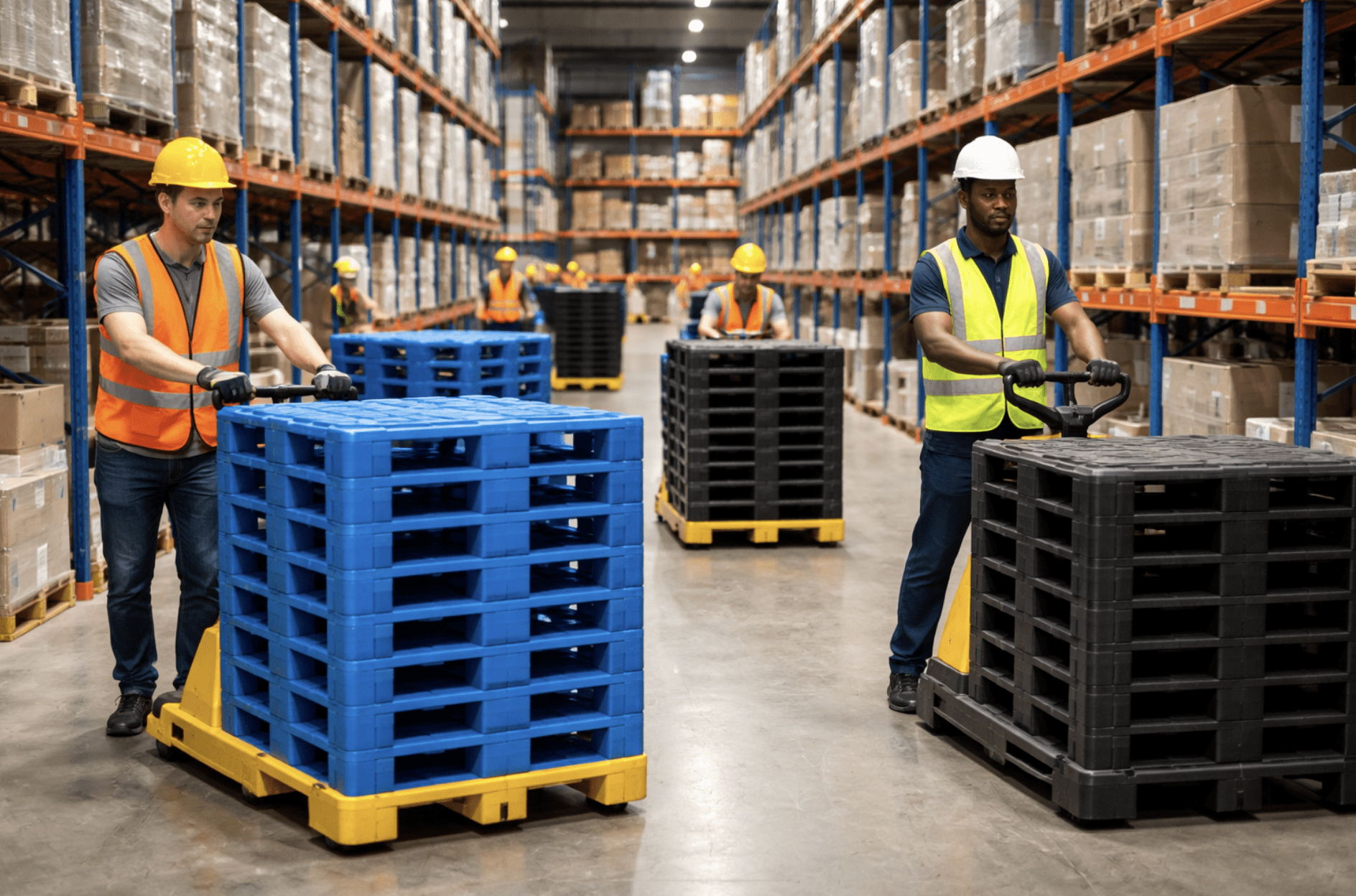 Pallet Distributors with recycled plastic pallets from Greystone Pallets